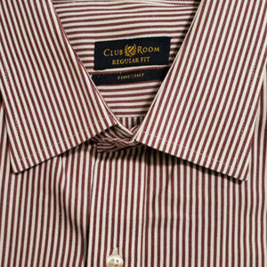 Club Room 100% Cotton Pinpoint Dress Shirt – Rust